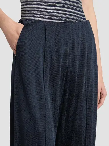 Giorgio Armani Women's Pintucked Straight-Leg Trousers - Solid Dark Blue - Size 14 | Thumbnail 4 Giorgio Armani Women's Pintucked Straight-Leg Trousers - Solid Dark Blue - Size 14 | Thumbnail 4