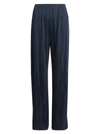 Giorgio Armani Women's Pintucked Straight-Leg Trousers - Solid Dark Blue - Size 14 | Thumbnail 1 Giorgio Armani Women's Pintucked Straight-Leg Trousers - Solid Dark Blue - Size 14 | Thumbnail 1