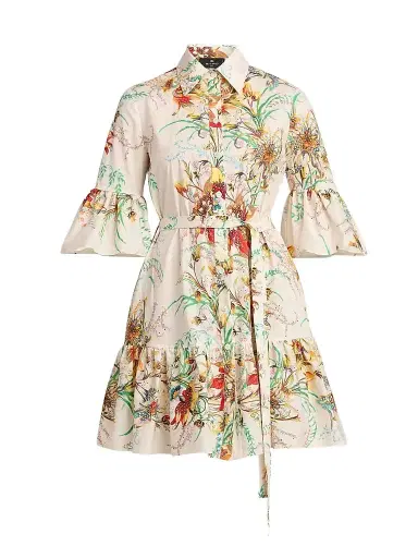 Etro Women's Printed Mini Shirtdress - Printed White - Size 14 | Thumbnail 1 Etro Women's Printed Mini Shirtdress - Printed White - Size 14 | Thumbnail 1