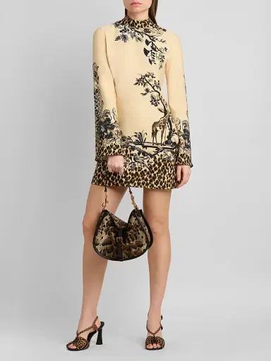 Etro Women's Leopard-Print Mini Dress - Printed Beige - Size 12 | Thumbnail 2 Etro Women's Leopard-Print Mini Dress - Printed Beige - Size 12 | Thumbnail 2