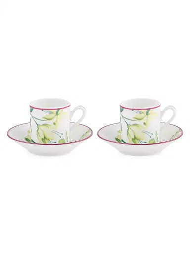 GINORI 1735 Florenza Malva Floral 4-Piece Espresso Cup & Saucer Set | Thumbnail 1 GINORI 1735 Florenza Malva Floral 4-Piece Espresso Cup & Saucer Set | Thumbnail 1