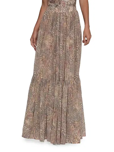 L'Agence Women's Ursie Printed Maxi Skirt - Tan Valencia Leopard - Size XXL | Thumbnail 3 L'Agence Women's Ursie Printed Maxi Skirt - Tan Valencia Leopard - Size XXL | Thumbnail 3