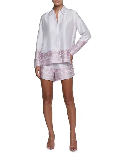 L'AGENCE Women's Judy Scarf Satin Shirt - Mauve Multi Leopard | Thumbnail 2 L'AGENCE Women's Judy Scarf Satin Shirt - Mauve Multi Leopard | Thumbnail 2