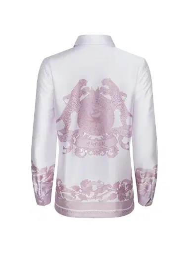 L'AGENCE Women's Judy Scarf Satin Shirt - Mauve Multi Leopard | Thumbnail 3 L'AGENCE Women's Judy Scarf Satin Shirt - Mauve Multi Leopard | Thumbnail 3