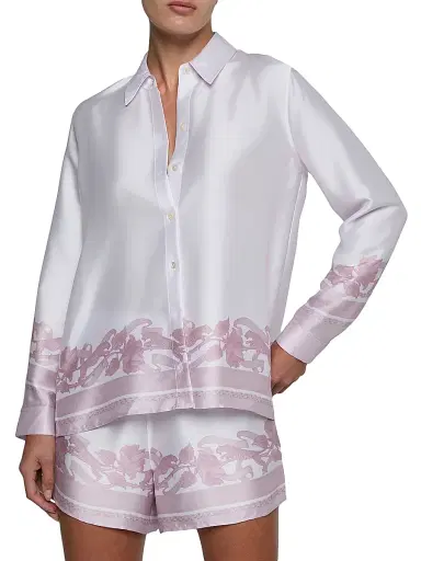 L'AGENCE Women's Judy Scarf Satin Shirt - Mauve Multi Leopard | Thumbnail 4 L'AGENCE Women's Judy Scarf Satin Shirt - Mauve Multi Leopard | Thumbnail 4