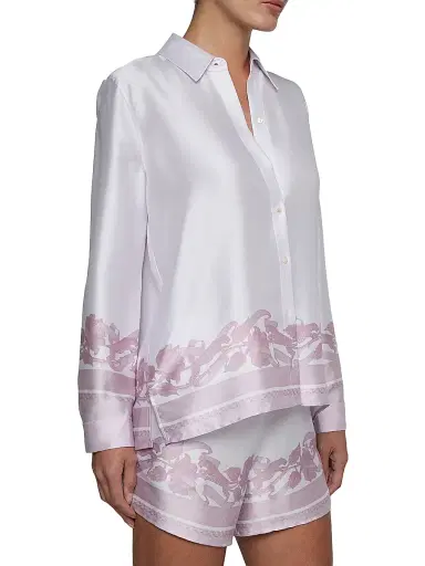 L'AGENCE Women's Judy Scarf Satin Shirt - Mauve Multi Leopard | Thumbnail 5 L'AGENCE Women's Judy Scarf Satin Shirt - Mauve Multi Leopard | Thumbnail 5