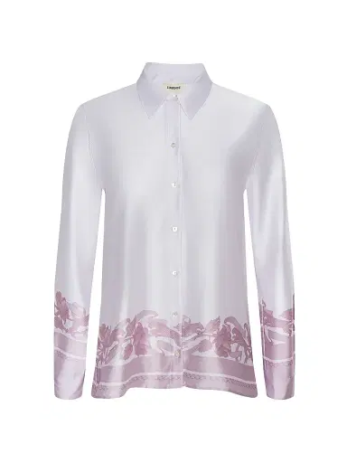 L'AGENCE Women's Judy Scarf Satin Shirt - Mauve Multi Leopard | Thumbnail 1 L'AGENCE Women's Judy Scarf Satin Shirt - Mauve Multi Leopard | Thumbnail 1