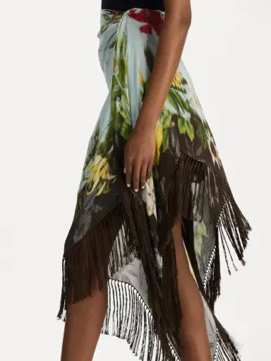 Oscar de la Renta Dominican Mixed-Floral Fringe Skirt | Thumbnail 5 Oscar de la Renta Dominican Mixed-Floral Fringe Skirt | Thumbnail 5