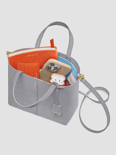 MAISON de SABRÉ Women's Leather Soft Tote Bag - Dove Grey | Thumbnail 6 MAISON de SABRÉ Women's Leather Soft Tote Bag - Dove Grey | Thumbnail 6