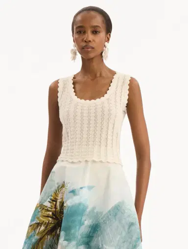 Oscar de la Renta Pointelle Weave Tank | Thumbnail 2 Oscar de la Renta Pointelle Weave Tank | Thumbnail 2