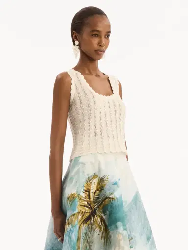 Oscar de la Renta Pointelle Weave Tank | Thumbnail 3 Oscar de la Renta Pointelle Weave Tank | Thumbnail 3