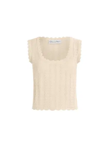 Oscar de la Renta Pointelle Weave Tank | Thumbnail 1 Oscar de la Renta Pointelle Weave Tank | Thumbnail 1
