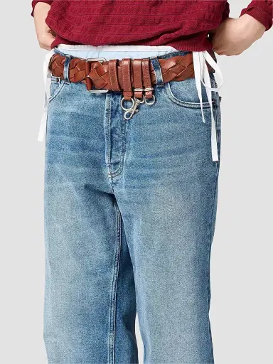 Miu Miu Women's Washed Denim Jeans - Blue | Thumbnail 5 Miu Miu Women's Washed Denim Jeans - Blue | Thumbnail 5