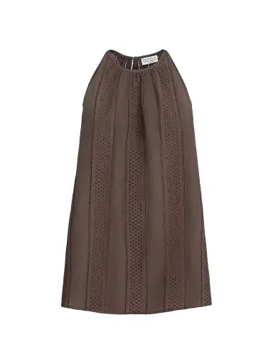 Brunello Cucinelli Women's Techno Cotton Poplin Broderie Anglaise Top | Thumbnail 1 Brunello Cucinelli Women's Techno Cotton Poplin Broderie Anglaise Top | Thumbnail 1