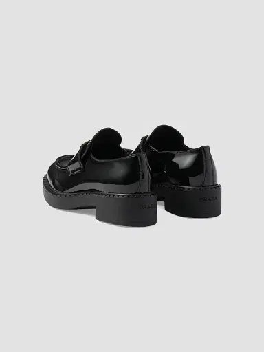 Prada Women's Chocolate Patent Leather Loafers - Black | Thumbnail 3 Prada Women's Chocolate Patent Leather Loafers - Black | Thumbnail 3
