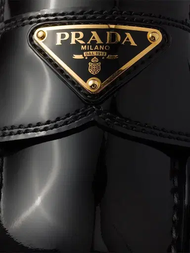 Prada Women's Chocolate Patent Leather Loafers - Black | Thumbnail 5 Prada Women's Chocolate Patent Leather Loafers - Black | Thumbnail 5