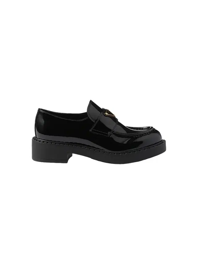 Women's Chocolate Patent Leather Loafers - Black Women's Chocolate Patent Leather Loafers - Black