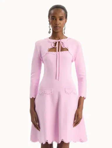 Oscar de la Renta Scallop Trim Knit Bolero | Thumbnail 2 Oscar de la Renta Scallop Trim Knit Bolero | Thumbnail 2