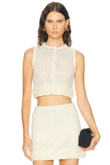 Self-Portrait Crochet Flower Knit Top | Thumbnail 1 Self-Portrait Crochet Flower Knit Top | Thumbnail 1