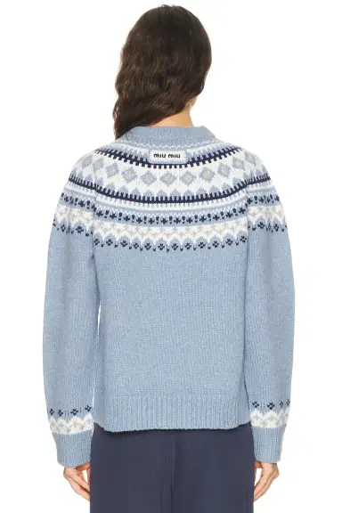 Miu Miu Wool Fairisle Sweater | Thumbnail 3 Miu Miu Wool Fairisle Sweater | Thumbnail 3