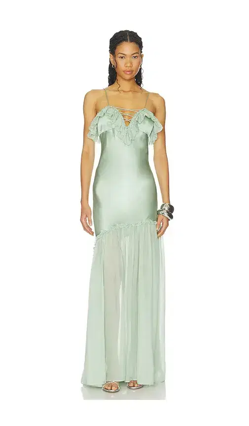Elaria Cami Silk Gown With Lace Up Elaria Cami Silk Gown With Lace Up