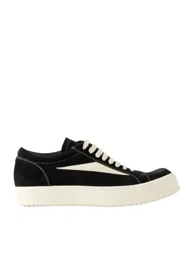Rick Owens Vintage Full-Grain Leather-Trimmed Suede and Rubber Sneakers - Men | Thumbnail 1 Rick Owens Vintage Full-Grain Leather-Trimmed Suede and Rubber Sneakers - Men | Thumbnail 1
