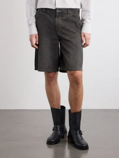 Enfants Riches Déprimés Straight-Leg Distressed Cotton and Linen-Blend Twill Shorts - Men | Thumbnail 3 Enfants Riches Déprimés Straight-Leg Distressed Cotton and Linen-Blend Twill Shorts - Men | Thumbnail 3