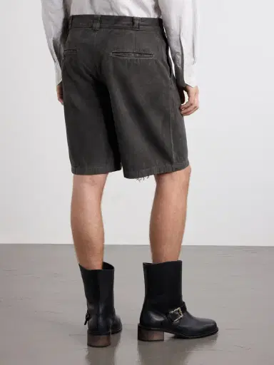Enfants Riches Déprimés Straight-Leg Distressed Cotton and Linen-Blend Twill Shorts - Men | Thumbnail 4 Enfants Riches Déprimés Straight-Leg Distressed Cotton and Linen-Blend Twill Shorts - Men | Thumbnail 4
