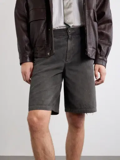 Enfants Riches Déprimés Straight-Leg Distressed Cotton and Linen-Blend Twill Shorts - Men | Thumbnail 5 Enfants Riches Déprimés Straight-Leg Distressed Cotton and Linen-Blend Twill Shorts - Men | Thumbnail 5