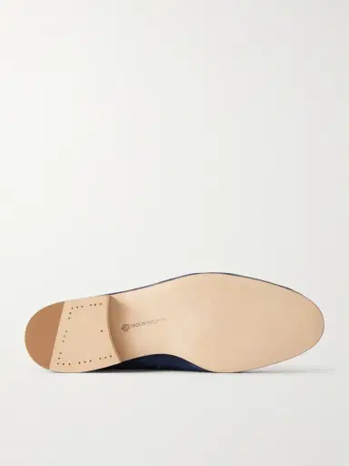 Edward Green Polperro Leather-Trimmed Suede Penny Loafers - Men | Thumbnail 3 Edward Green Polperro Leather-Trimmed Suede Penny Loafers - Men | Thumbnail 3