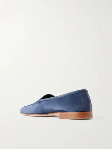 Edward Green Polperro Leather-Trimmed Suede Penny Loafers - Men | Thumbnail 4 Edward Green Polperro Leather-Trimmed Suede Penny Loafers - Men | Thumbnail 4