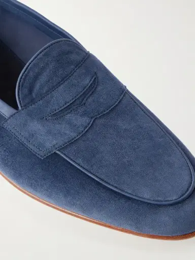 Edward Green Polperro Leather-Trimmed Suede Penny Loafers - Men | Thumbnail 5 Edward Green Polperro Leather-Trimmed Suede Penny Loafers - Men | Thumbnail 5