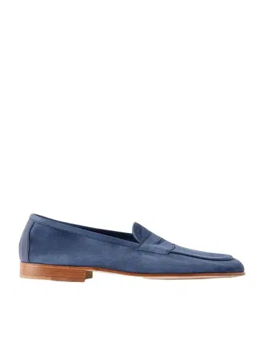 Edward Green Polperro Leather-Trimmed Suede Penny Loafers - Men | Thumbnail 1 Edward Green Polperro Leather-Trimmed Suede Penny Loafers - Men | Thumbnail 1