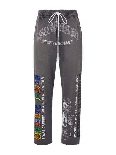 Paly Hollywood Bobby Driscoll Embellished Printed Cotton-Fleece Sweatpants - Men | Thumbnail 1 Paly Hollywood Bobby Driscoll Embellished Printed Cotton-Fleece Sweatpants - Men | Thumbnail 1
