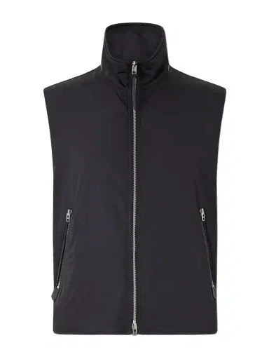 Tom Ford Peach Touch Leather-Trimmed Poplin Gilet - Men | Thumbnail 1 Tom Ford Peach Touch Leather-Trimmed Poplin Gilet - Men | Thumbnail 1