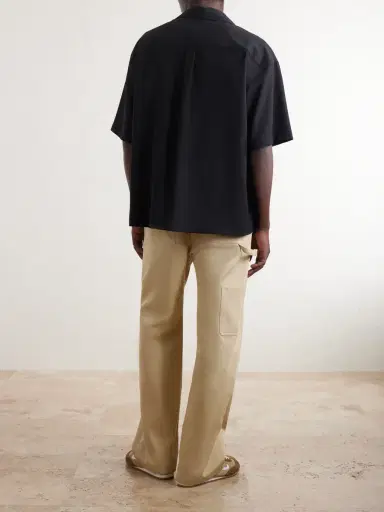 Loewe Logo-Embroidered Short-Sleeve Wool-Blend Shirt - Men | Thumbnail 4 Loewe Logo-Embroidered Short-Sleeve Wool-Blend Shirt - Men | Thumbnail 4