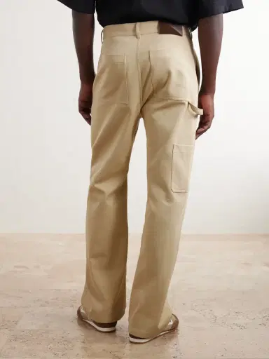 Loewe Logo-Embroidered Wide-Leg Cotton-Blend Drill Trousers - Men | Thumbnail 4 Loewe Logo-Embroidered Wide-Leg Cotton-Blend Drill Trousers - Men | Thumbnail 4