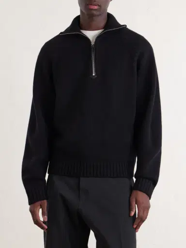 Tom Ford Wool and Cashmere-Blend Half-Zip Sweater - Men | Thumbnail 3 Tom Ford Wool and Cashmere-Blend Half-Zip Sweater - Men | Thumbnail 3