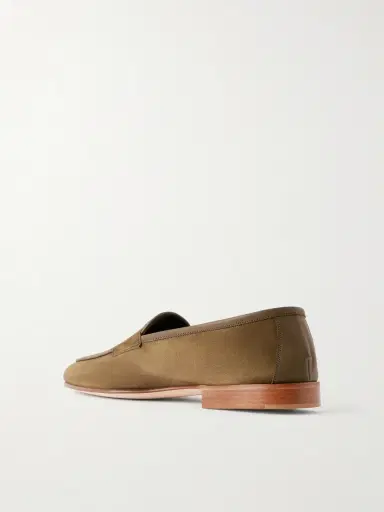 Edward Green Polperro Leather-Trimmed Suede Penny Loafers - Men | Thumbnail 4 Edward Green Polperro Leather-Trimmed Suede Penny Loafers - Men | Thumbnail 4