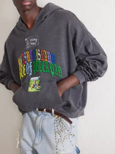 Paly Hollywood Bobby Driscoll Embroidered Printed Cotton-Blend Jersey Hoodie - Men | Thumbnail 5 Paly Hollywood Bobby Driscoll Embroidered Printed Cotton-Blend Jersey Hoodie - Men | Thumbnail 5
