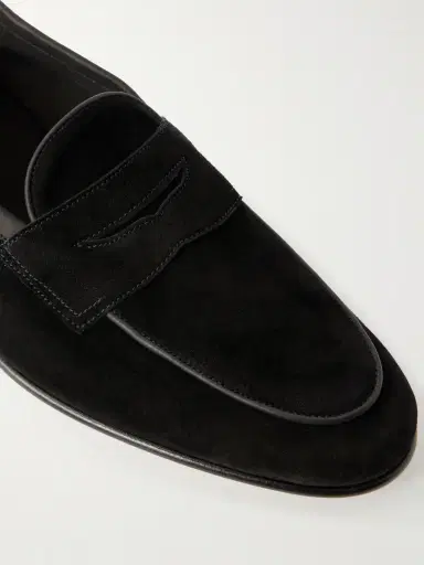 Edward Green Polperro Leather-Trimmed Suede Penny Loafers - Men | Thumbnail 5 Edward Green Polperro Leather-Trimmed Suede Penny Loafers - Men | Thumbnail 5
