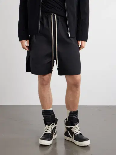 Rick Owens Geobasket Panelled Leather and Rubber Sneakers - Men | Thumbnail 2 Rick Owens Geobasket Panelled Leather and Rubber Sneakers - Men | Thumbnail 2