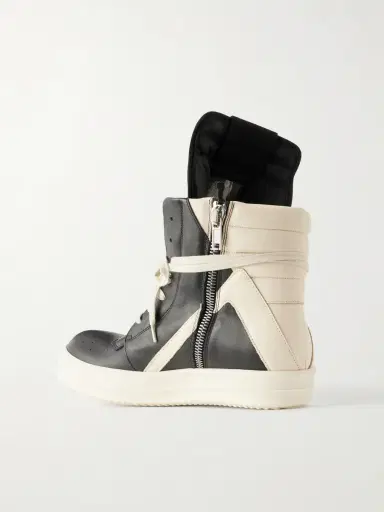 Rick Owens Geobasket Panelled Leather and Rubber Sneakers - Men | Thumbnail 4 Rick Owens Geobasket Panelled Leather and Rubber Sneakers - Men | Thumbnail 4