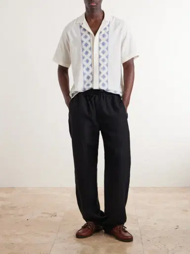Orlebar Brown Maitan Camp-Collar Embroidered Cotton Shirt - Men | Thumbnail 2 Orlebar Brown Maitan Camp-Collar Embroidered Cotton Shirt - Men | Thumbnail 2
