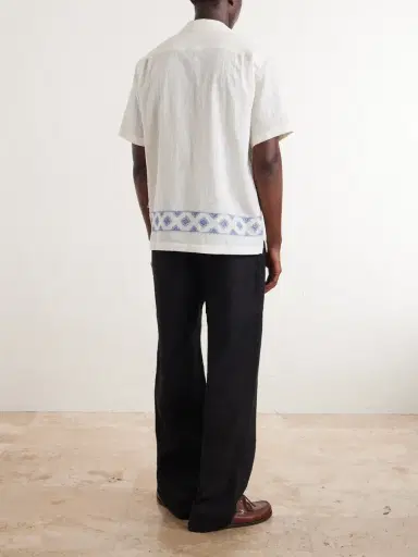 Orlebar Brown Maitan Camp-Collar Embroidered Cotton Shirt - Men | Thumbnail 4 Orlebar Brown Maitan Camp-Collar Embroidered Cotton Shirt - Men | Thumbnail 4