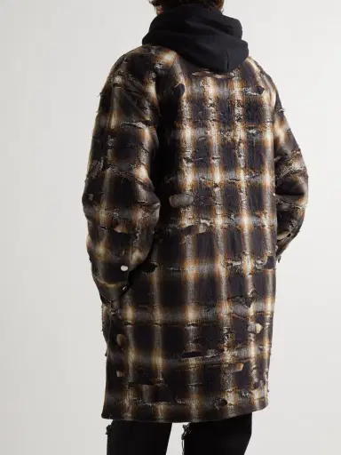 Givenchy Distressed Checked Quilted Cotton-Flannel Shirt Jacket - Men | Thumbnail 3 Givenchy Distressed Checked Quilted Cotton-Flannel Shirt Jacket - Men | Thumbnail 3