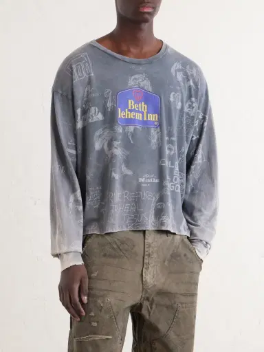 Paly Hollywood Bethlehem Inn Distressed Printed Cotton-Jersey Shirt - Men | Thumbnail 3 Paly Hollywood Bethlehem Inn Distressed Printed Cotton-Jersey Shirt - Men | Thumbnail 3