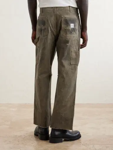 Paly Hollywood Been Thru It Straight-Leg Distressed Waxed Cotton-Canvas Trousers - Men | Thumbnail 4 Paly Hollywood Been Thru It Straight-Leg Distressed Waxed Cotton-Canvas Trousers - Men | Thumbnail 4