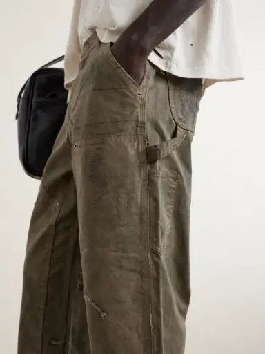 Paly Hollywood Been Thru It Straight-Leg Distressed Waxed Cotton-Canvas Trousers - Men | Thumbnail 5 Paly Hollywood Been Thru It Straight-Leg Distressed Waxed Cotton-Canvas Trousers - Men | Thumbnail 5
