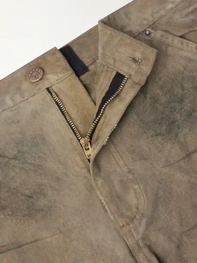 Paly Hollywood Been Thru It Straight-Leg Distressed Waxed Cotton-Canvas Trousers - Men | Thumbnail 6 Paly Hollywood Been Thru It Straight-Leg Distressed Waxed Cotton-Canvas Trousers - Men | Thumbnail 6